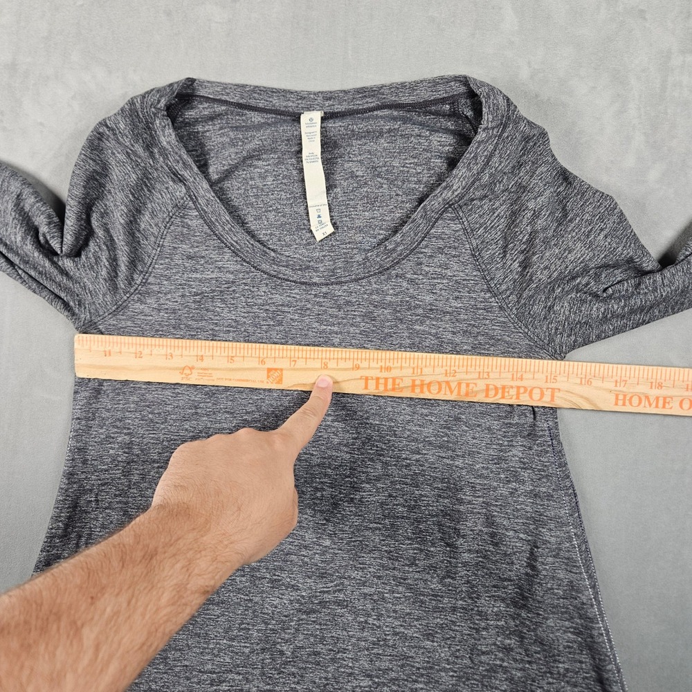 Lululemon Rehearsal Long Sleeve Top Womens 6 Gray Loose Fit Dance Thumbholes - Picture 8 of 10